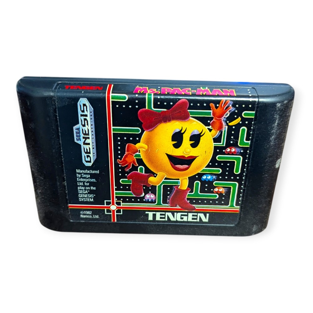 Ms Pac-Man Sega Genesis Tengen‎ Arcade Video Game Cartridge 1991 Authentic